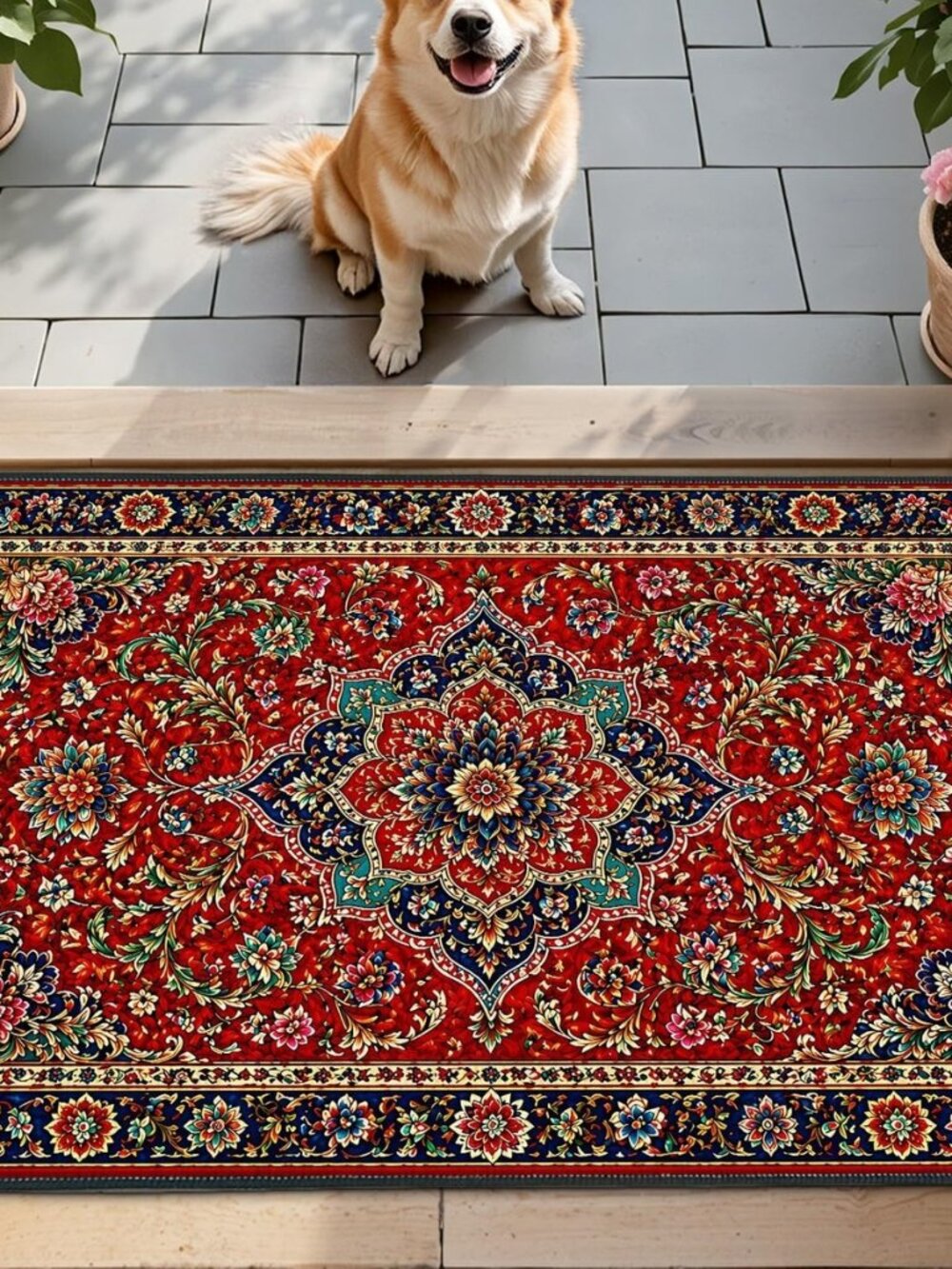 Traditional Persian 2x3 Entryway Rug, Vintage Oriental Red Floral Small Accent